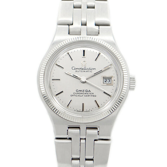 Rare product OMEGA Omega Constellation Chronometer K18WG Bezel 568.0017 Cal.685 24 Stone Date Silver WG White Gold SS Stainless Ladies Automatic Wind Antique Vintage [Watch] [Used]