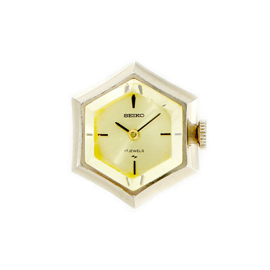 SEIKO Seiko Ring Watch Cut glass 11-768A Gold Gold YGP Yellow Gold Human Roll Unisex Men Ladies Antique Vintage [Watch] [Used]