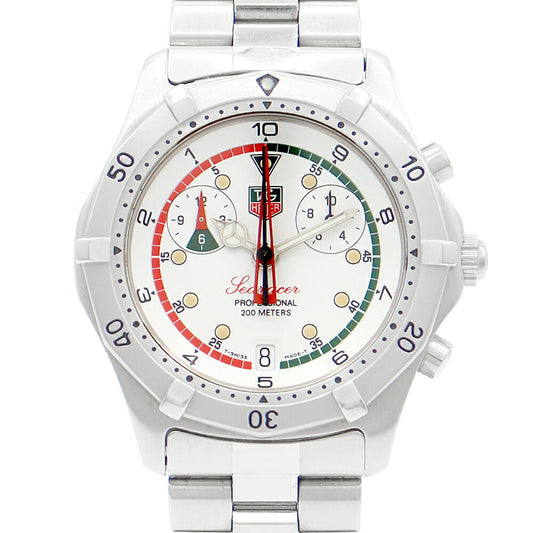 Battery replacement TAG HEUER Tag Hoire Sea Racer Professional Regatta Chronograph CK111R Date 200m Waterproof White White White SS Stainless Steel Men's Quartz [6 months warranty] [Watch] [Used]