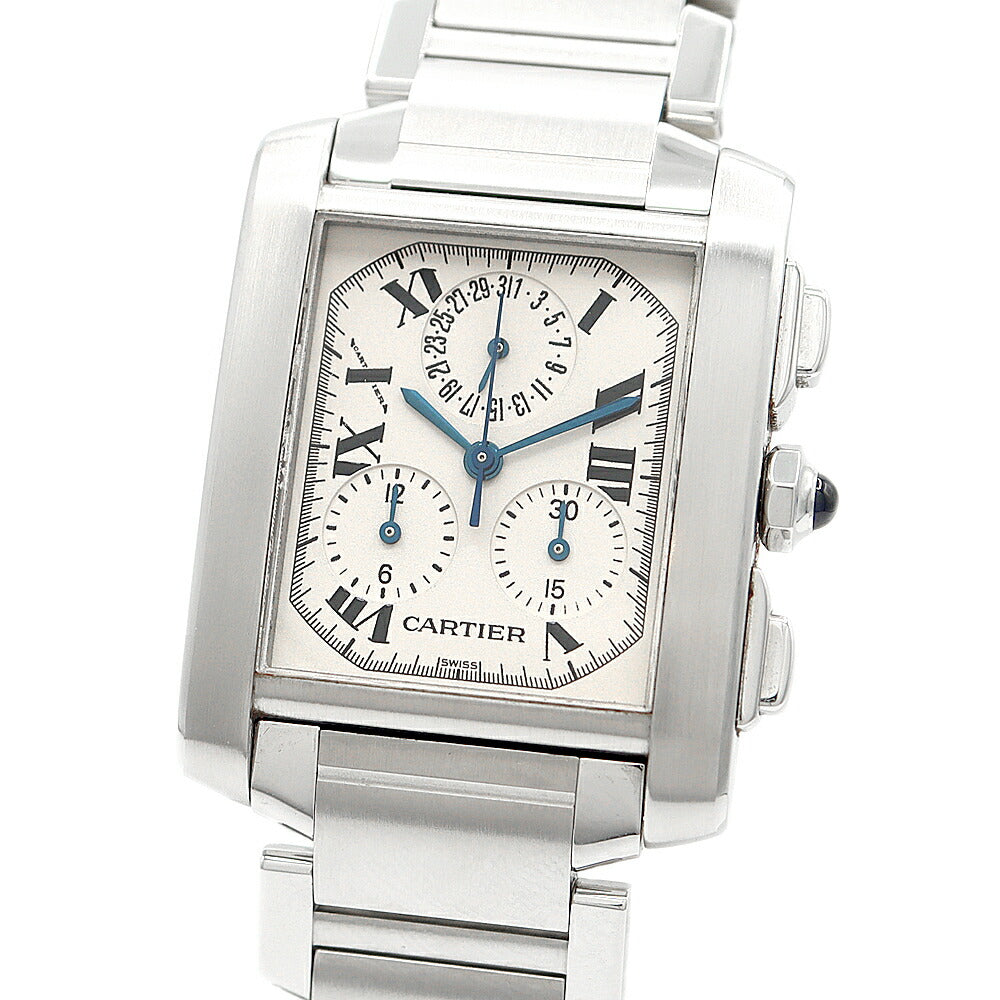 Cartier Cartier Cartier Cartier Tank Fransey LM Chronory Flex W51001Q3 Chronograph Date White White Ivory SS Stainless Men's Quartz [6 months warranty] [Watch] [Used]