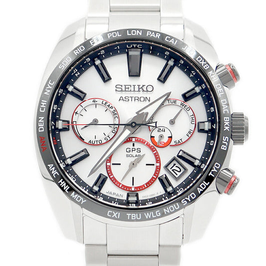 Almost new SEIKO Seiko Astron Shohei Otani 2020 Limited Model SBXC081 5x53-0BE0 Chronograph Date Silver SS Stainless Ceramic Men GPS Solar Radiation Solar Cools [6 months warranty] [Watch] [Used]