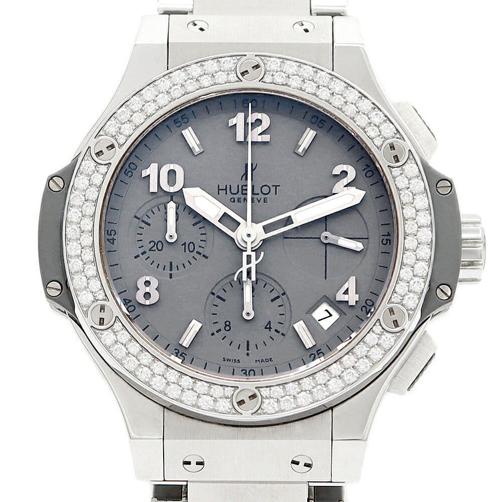 Inspector HUBLOT HUBLOT Uburo Big Bang Bang Chronograph Raylay 342.st.5010.st.1104 41mm Chronograph Date Genuine Genuine Diamond Diamond Besel Gray SS Stainless Men Automatic Wind [6 months warranty] [Used]