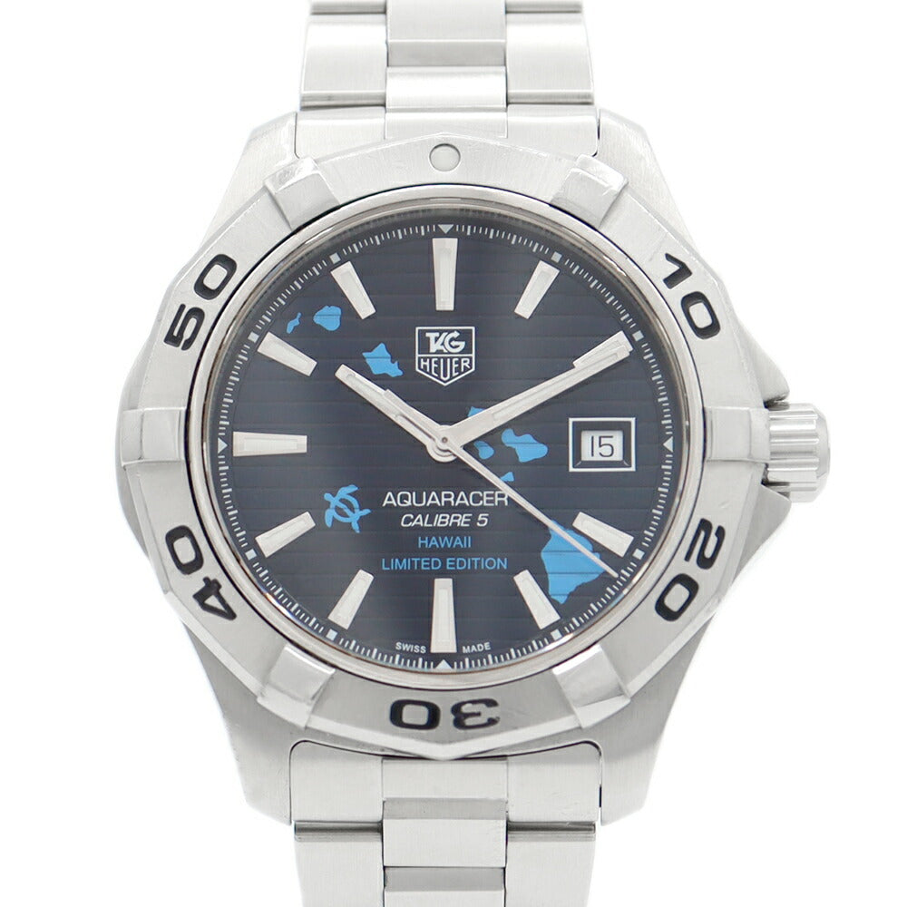 TAG HEUER Taghoier Aqua Racer Calibur 5 Hawaii Limited 300 WAP201AA BA0830 300m Waterproof Date Blue SS Stainless Men Automatic Wind [6 months warranty] [Watch] [Used]