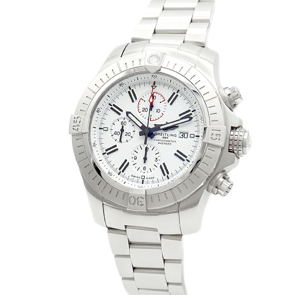 Inspection BREITLING BREITLING Breitling Super Avenger Chronograph 48 A133751A1A1A1 Limited 300m Waterproof Date White White SS Stainless Men's Automatic Wind [6 months warranty] [Watch] [Used]