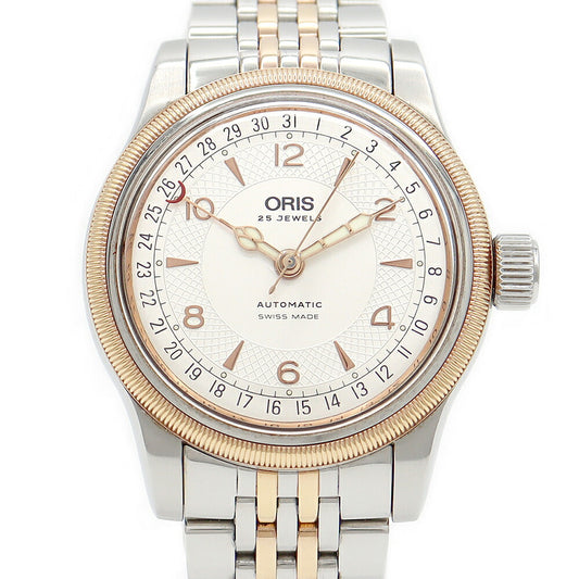 ORIS オリス ビッグクラウン ポインターデイト 01 754 7543 4361-07 8 20 63 裏スケルトン 50m防水 シルバー SS ステンレス GP ゴールド コンビ メンズ 自動巻き【6ヶ月保証】【腕時計】【中古】