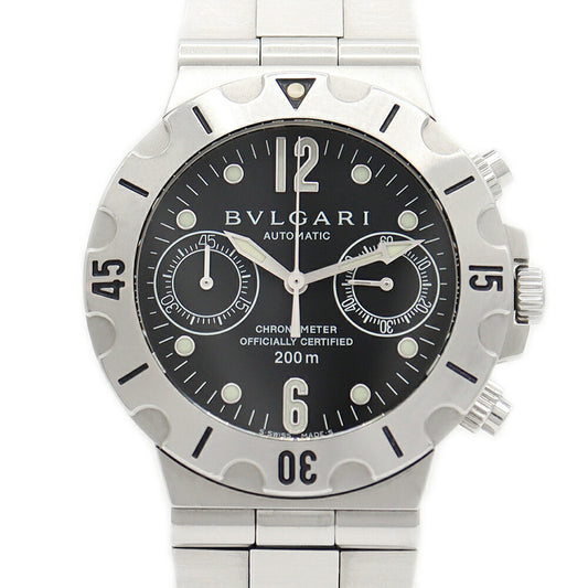 BVLGARI Bulgari Diagano Skuba Chronograph SCB38S 200m Waterproof Black Black SS Stainless Men Automatic winding [6 months warranty] [Watch] [Used]