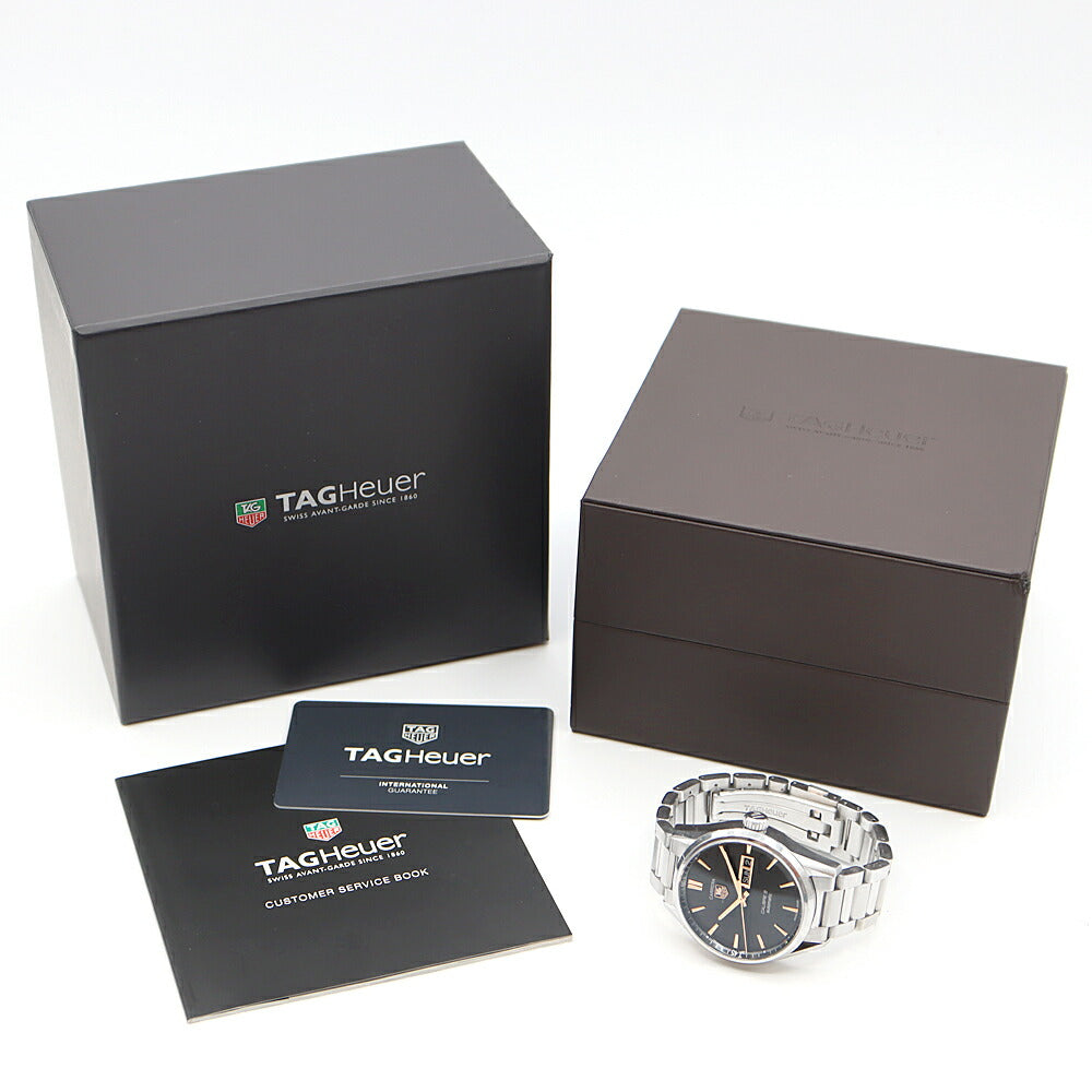 TAG HEUER Taghoier Carrella Calibur 5 WAR201C BA0723 Day Date Black Black SS Stainless Men Automatic Wind [6 months warranty] [Watch] [Used]