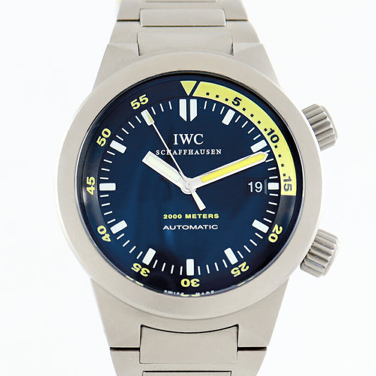 IWC International Watch Company Aqua Timer 2000 IW353803 Date Diver 2000m Waterproof Black Black Titanium Men Automatic Wind [6 months warranty] [Watch] [Used]