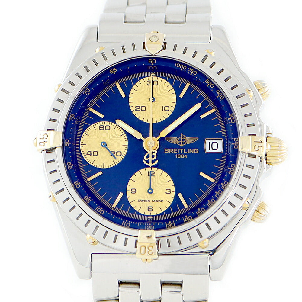 BREITLING Breitling Chrono Mat Vicolo B13050 Chronograph Date 100m Waterproof blue SS Stainless steel YGP Yellow Gold Combination Automatic Wind [6 months warranty] [Watch] [Used]