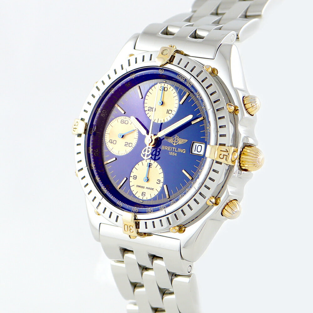 BREITLING Breitling Chrono Mat Vicolo B13050 Chronograph Date 100m Waterproof blue SS Stainless steel YGP Yellow Gold Combination Automatic Wind [6 months warranty] [Watch] [Used]