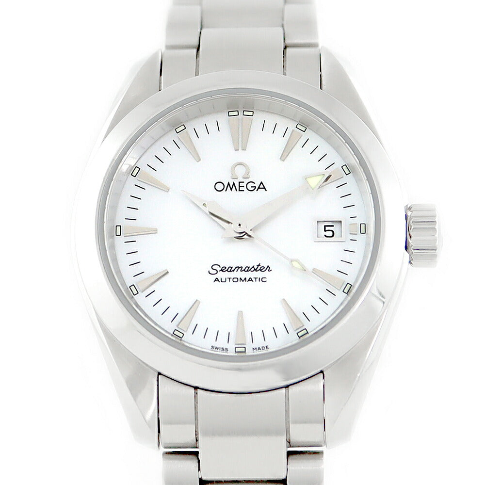 Inspection OMEGA Omega Sea Master Aqua Terra 2573.70 Date White White Shell SS Stainless Ladies Automatic Wind [6 months warranty] [Watch] [Used]