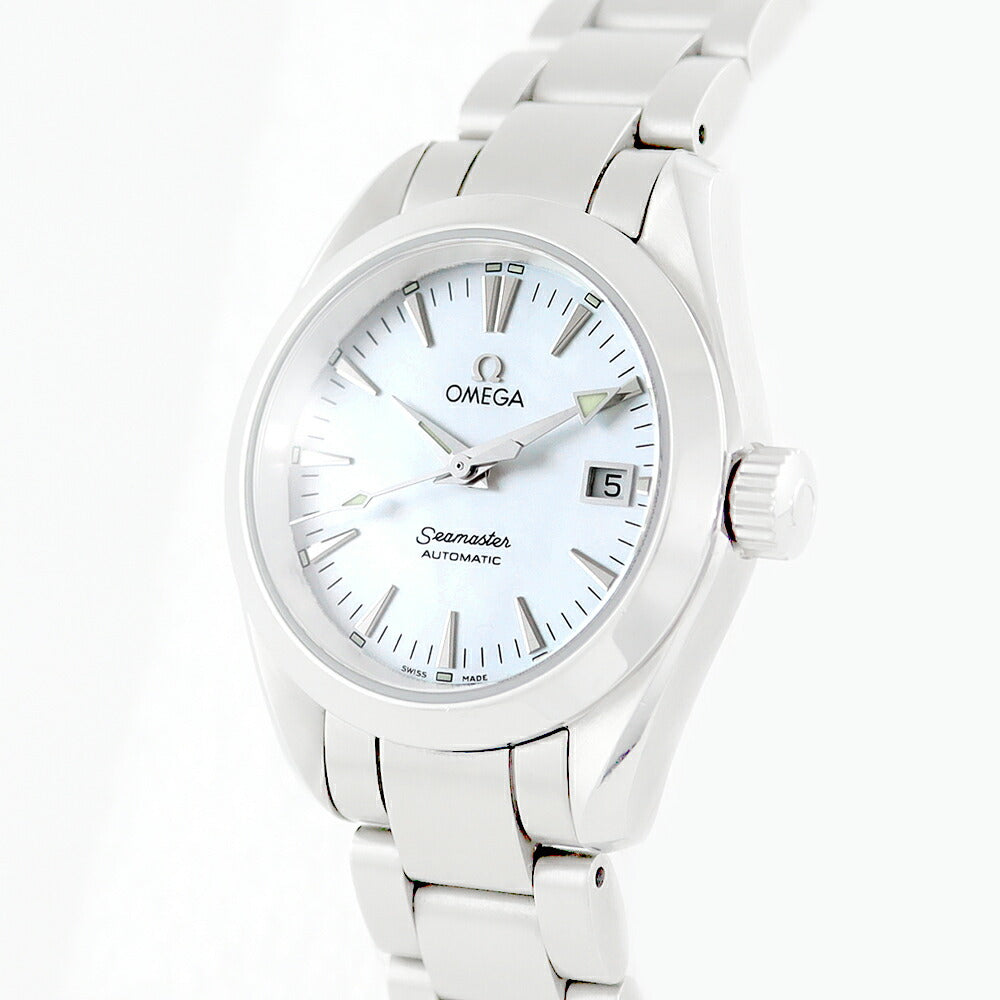 Inspection OMEGA Omega Sea Master Aqua Terra 2573.70 Date White White Shell SS Stainless Ladies Automatic Wind [6 months warranty] [Watch] [Used]
