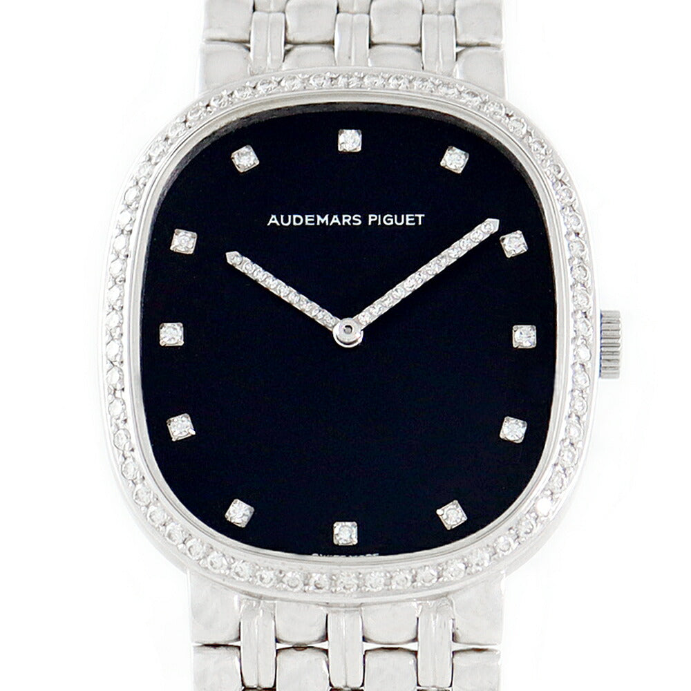 Audemars Piguet Audemars Piguet Odema Pigment Cobra K18WG White Gold Genuine Diamond 12P Diamond Diamond Bezel Diamond Hand Black Black Men Hand -wound AP [1 Month Guarantee] [Watch] [Used]