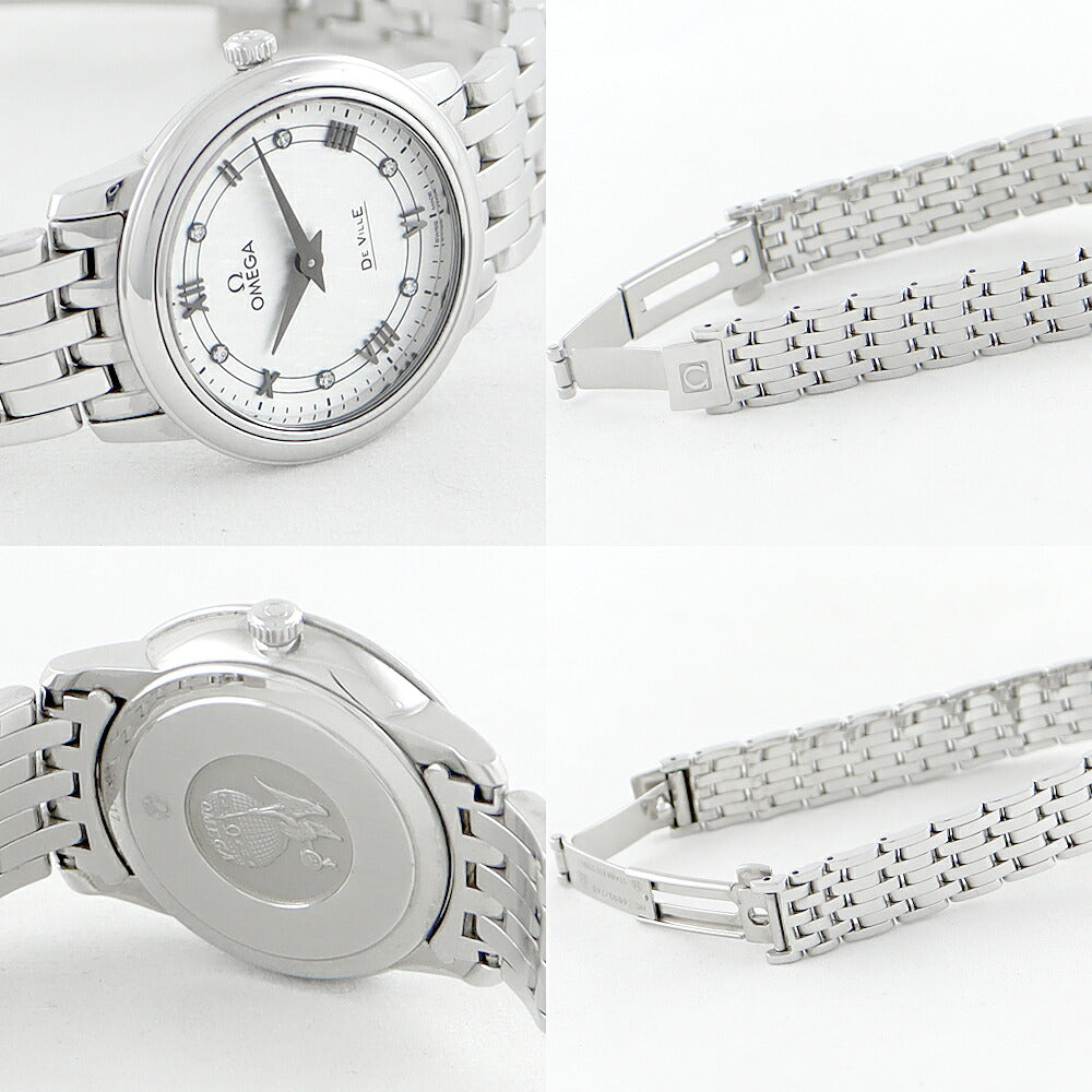 Battery replaced Omega Omega Deville Devil Prestige 6P Diamond 424.10.27.60.52.002 Silver SS Stainless Ladies Quartz [Watch] [Used]