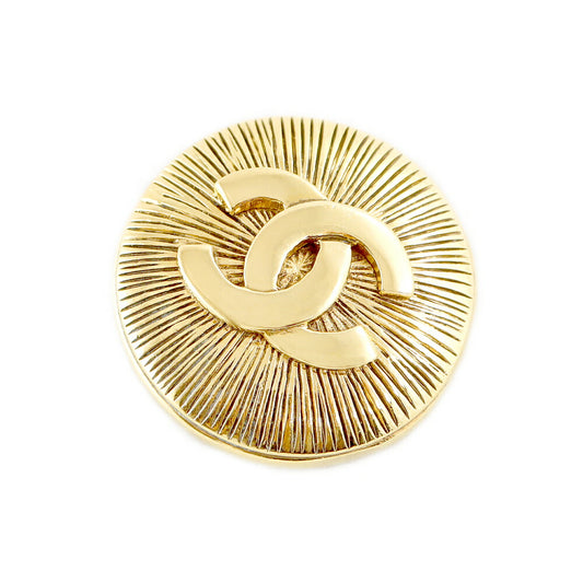 CHANEL Chanel Coco Mark Round Broo 1136 Gold Metal Ladies Vintage Antique [Jewelry] [Used]