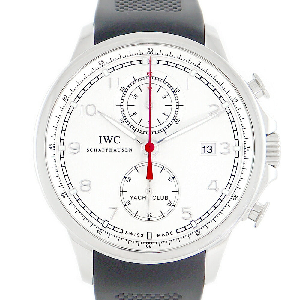 内部点検済 IWC インターナショナルウォッチカンパニー ポルトギーゼ ヨットクラブ クロノグラフ IW390211 デイト シルバー SS ステンレス メンズ  自動巻き 【6ヶ月保証】【腕時計】【中古】