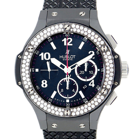 HUBLOT Ublo Big Bang Black Magic 301.cv.130.RX.114 All Black Diamond Besel Genuine Diamond 44mm Chronograph Date Black Black Ceramic Titanium Men's Automatic Big Bang 311.ci.1170.GR [6 months warranty] [Used]