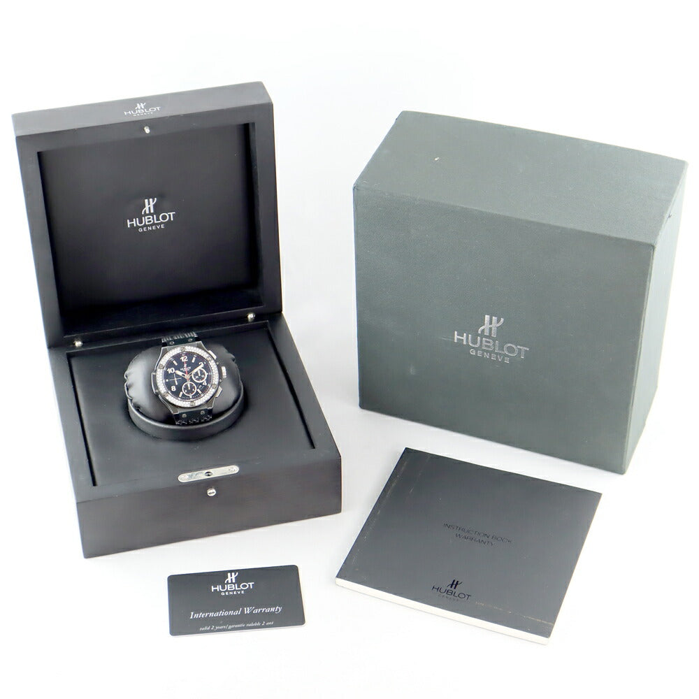 HUBLOT Ublo Big Bang Black Magic 301.cv.130.RX.114 All Black Diamond Besel Genuine Diamond 44mm Chronograph Date Black Black Ceramic Titanium Men's Automatic Big Bang 311.ci.1170.GR [6 months warranty] [Used]