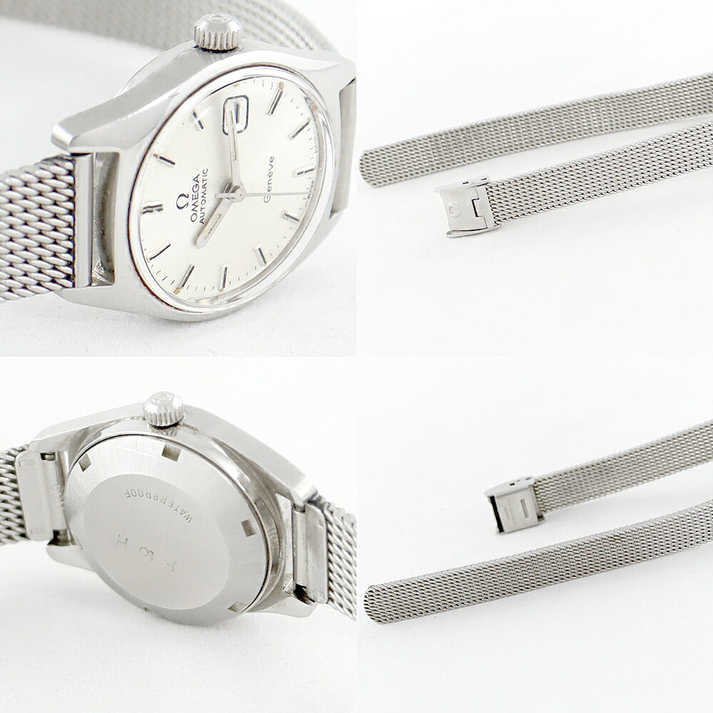 ☆Rare product Omega Omega GENEVE Geneve Cal. Date Silver SS Stainless Steel Genuine Belt Ladies Automatic Wrap Antique Vintage [Watch] [Used]