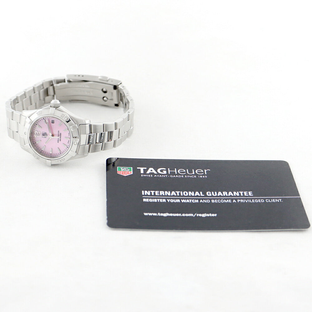 Battery replacement TAG HEUER Tag Hoire Aqua Racer WAF1418 Date 300m Waterproof pink shell SS Stainless Ladies Quartz [6 months warranty] [Watch] [Used]