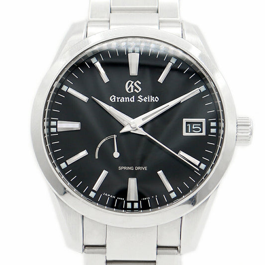 SEIKO Seiko GS Grand Seiko SBGA301 9R65-0BM0 Spring Drive Power Reserve Date Black SS Stainless Men's Automatic Wind [6 months warranty] [Watch] [Used]