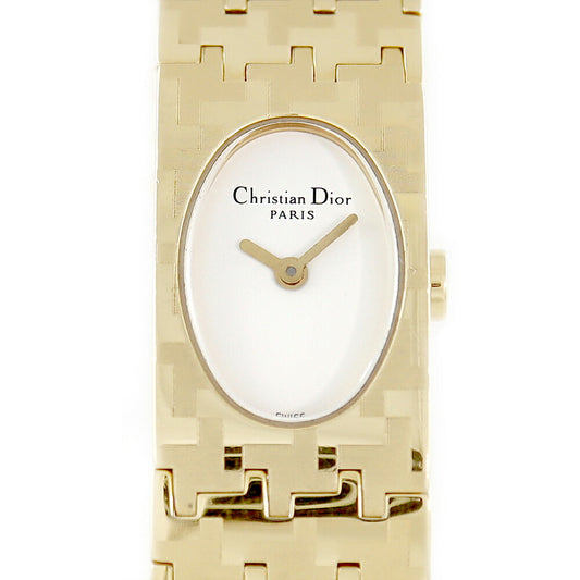 CHRISTIAN DIOR Christian Dior Miss Dior D70-150 White White SS Stainless steel YGP Yellow Gold Ladies Quartz Vintage Antique [6 months warranty] [Watch] [Used]