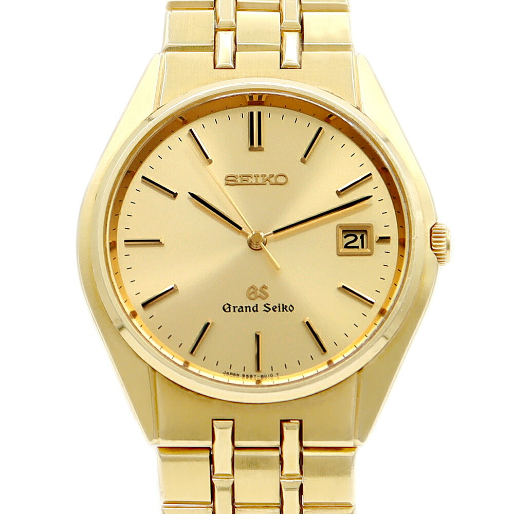 Battery replacement Seiko Seiko Grand Seiko GS 9587-8010 SBGS006 Date Gold K18YG Yellow Gold Men's Quartz [6 months warranty] [Watch] [Used]