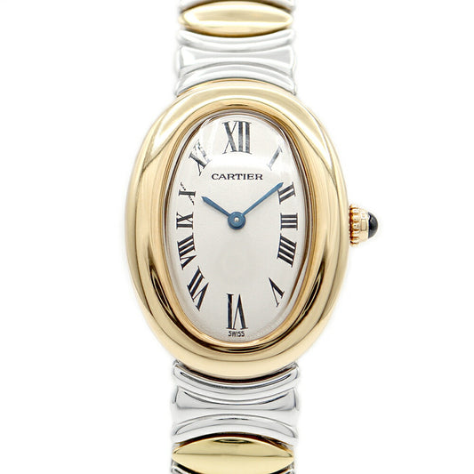 Cartier Cartier Cartier Cartier Cartier Benuir Bell Epock W40002F2 White White Ivory K18YG Yellow Gold SS Stainless Steel Combination Ladies Quartz [6 months warranty] [Watch] [Used]