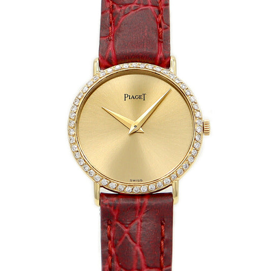 PIAGET ピアジェ 22335 純正ダイヤベゼル ダイヤモンド ゴールド 金無垢 K18YG イエローゴールド レディース 手巻き【6ヶ月保証】【腕時計】【中古】