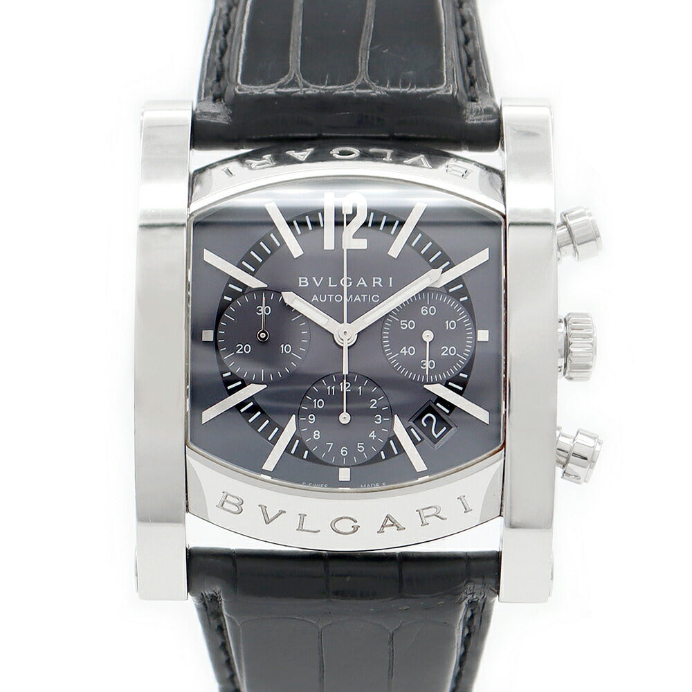 Inspection BVLGARI Bvlgari Ashoma Chronograph AA48SCH Date Gray SS Stainless Steel Genuine Belt Genuine Tuck Men's Automatic Wind