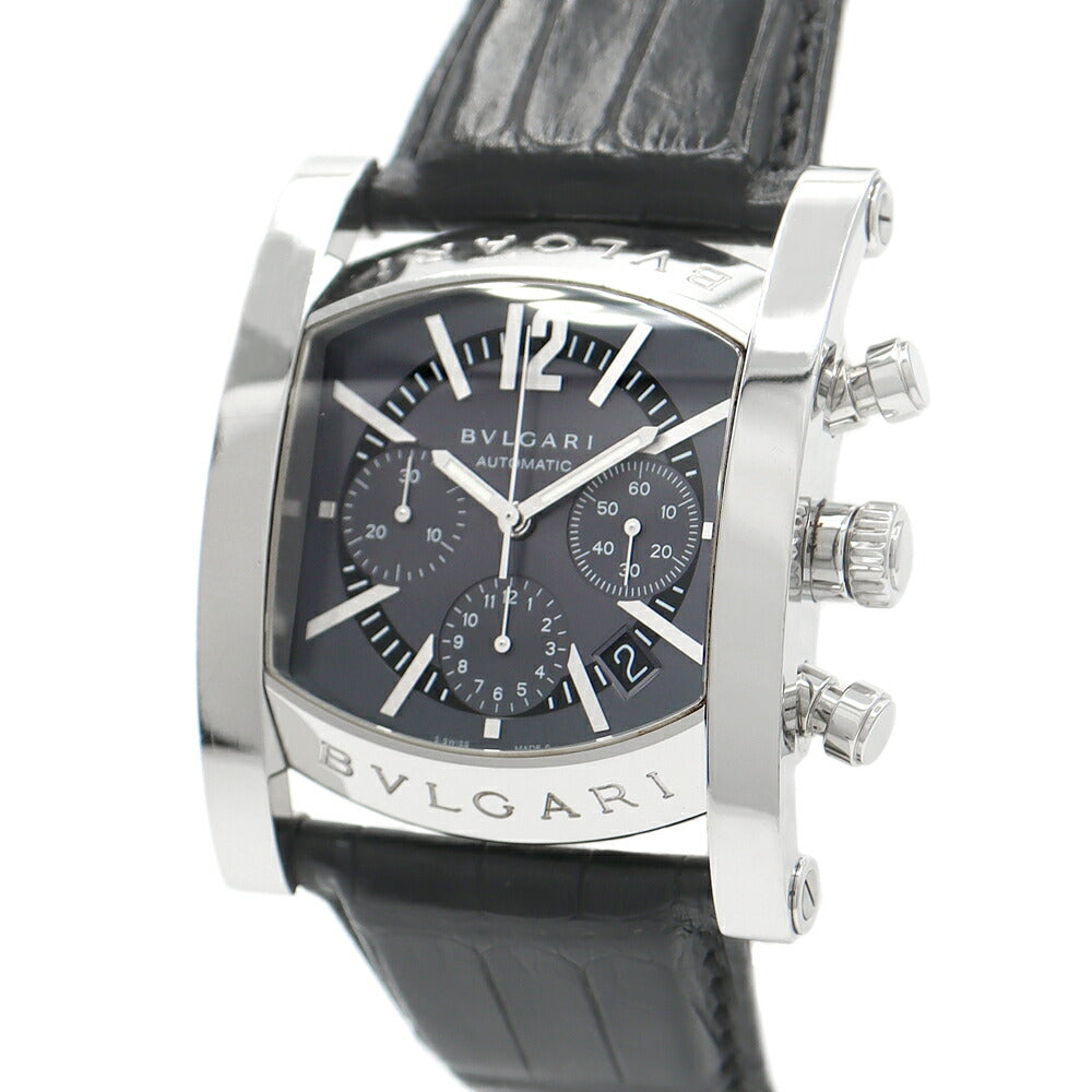 Inspection BVLGARI Bvlgari Ashoma Chronograph AA48SCH Date Gray SS Stainless Steel Genuine Belt Genuine Tuck Men's Automatic Wind