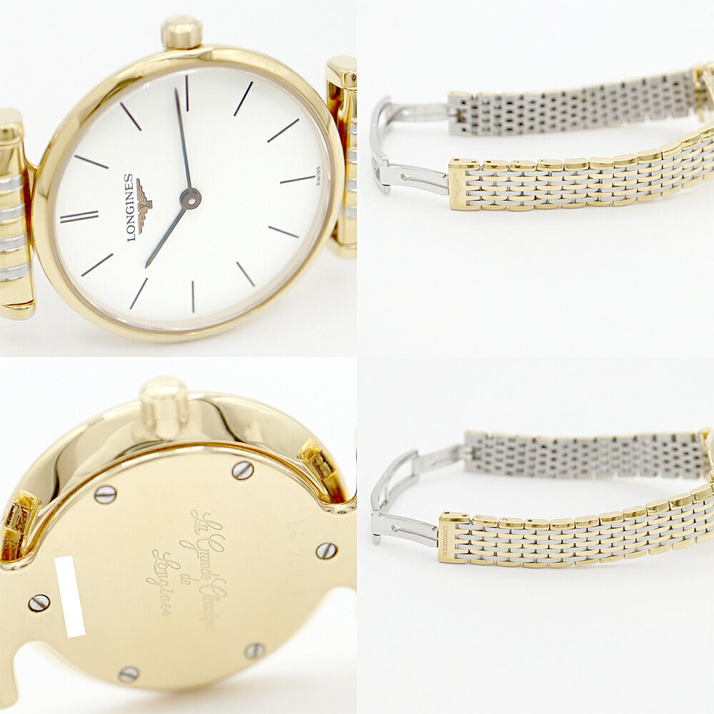 Battery replacement Longines Longines Lun La Grand Classic De Longin L4.209.2 White White White Yellow Gold Yellow Gold SS Stainless Customs Ladies Quartz Grand [6 months warranty] [Watch] [Used]