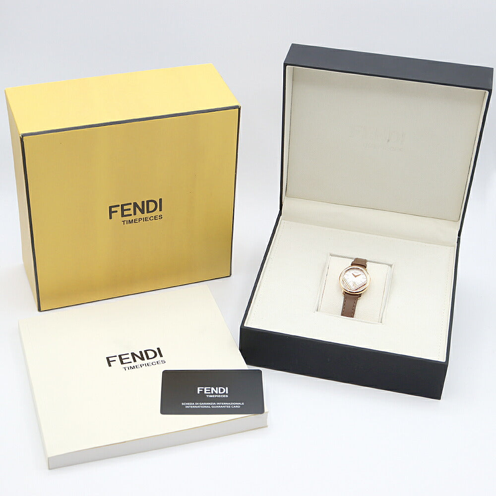 電池交換済 FENDI フェンディ ラナウェイ 71000S 白 ホワイト PGP ピンクゴールド 純正ベルト レディース クォーツ【6ヶ月保証】【腕時計】【中古】