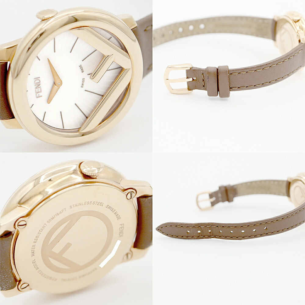 Battery replacement FENDI Fendi Lanaway 71000s White White White Pink Gold Genuine Belt Ladies Quartz [6 months warranty] [Watch] [Used]