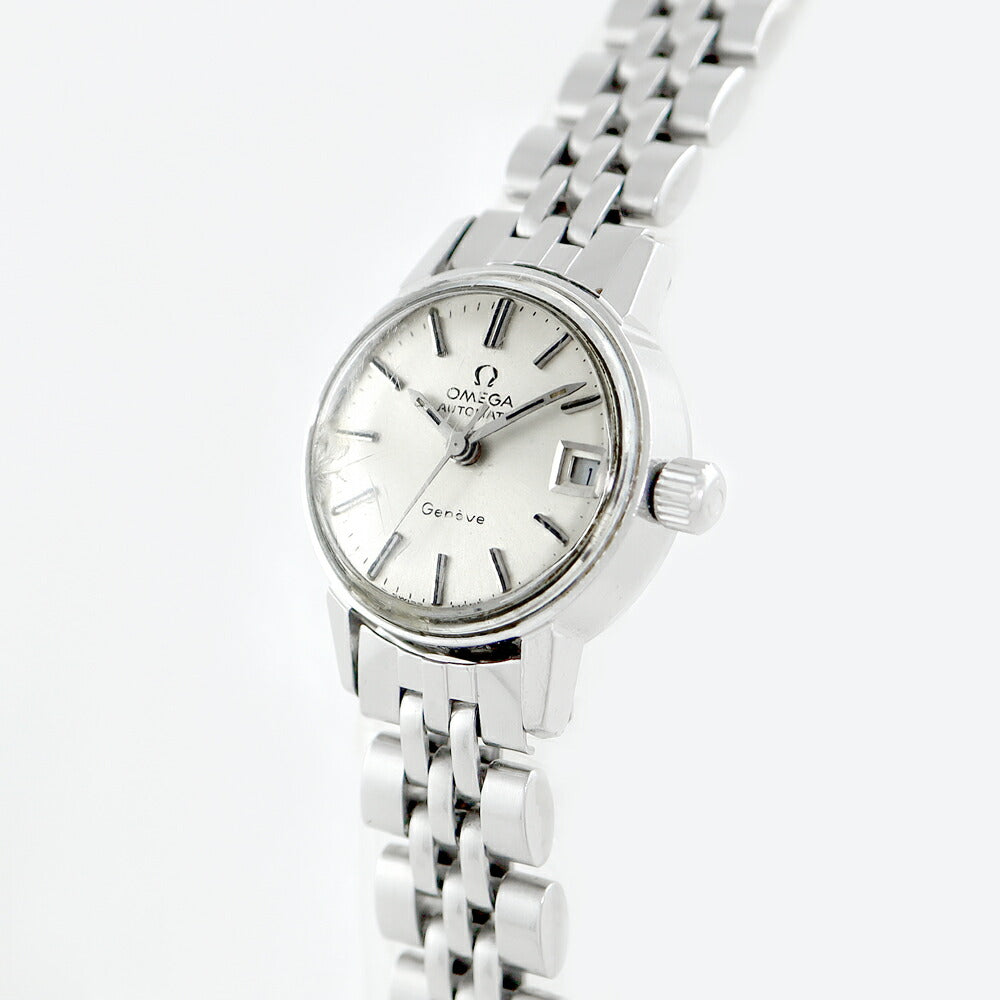 Omega Omega Geneva 566.002 Cal.684 Date Silver SS Stainless Ladies Automatic Antique Vintage [Watch] [Used]