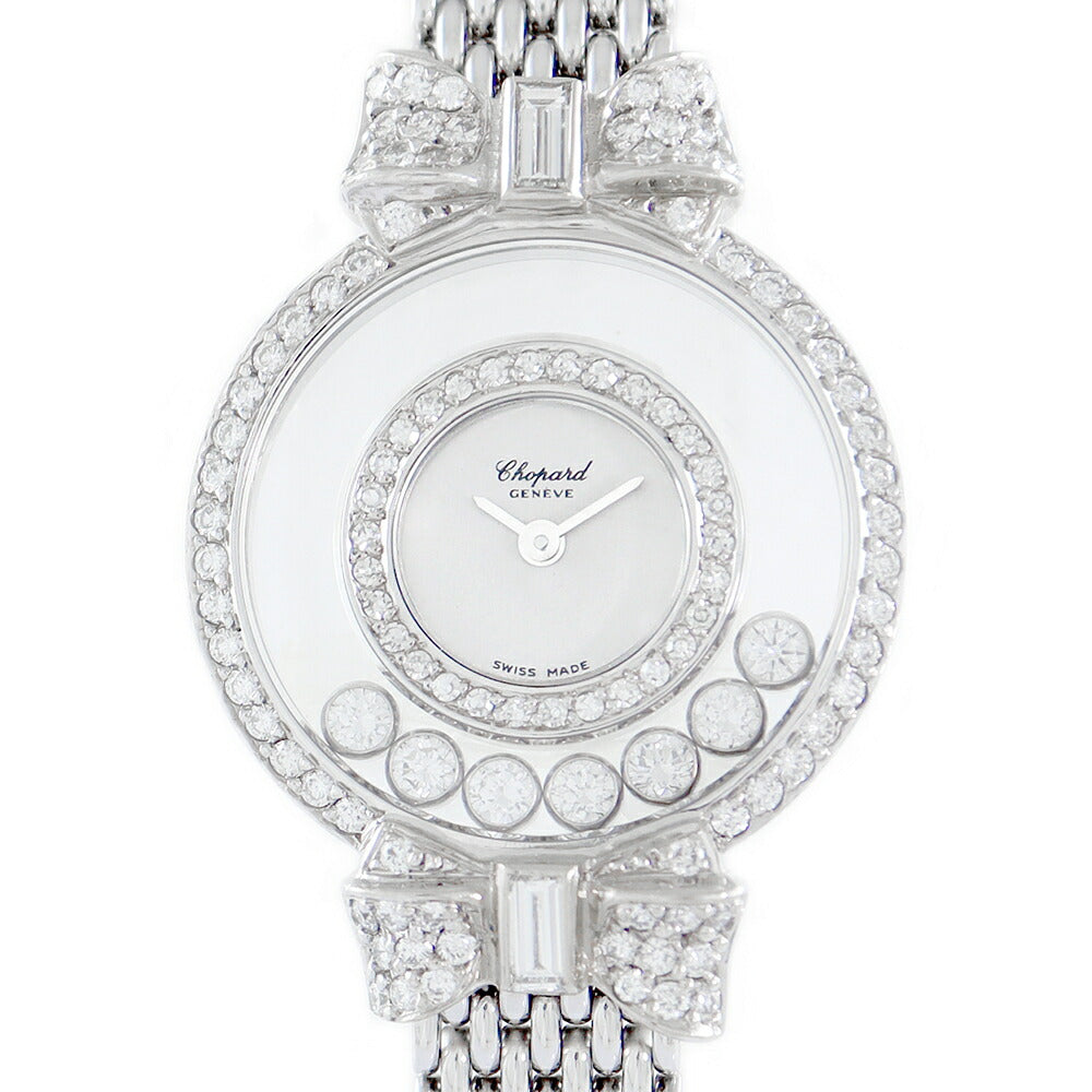 OH CHOPARD Chopard Chopard Happy Diamond Ribbon 4097 Genuine Bucket Diamond 7P Diamond Double Diamond Diamond Diamond Silver K18WG White Gold Golden Solid Ladies Quartz [6 Month Watch] [Used]