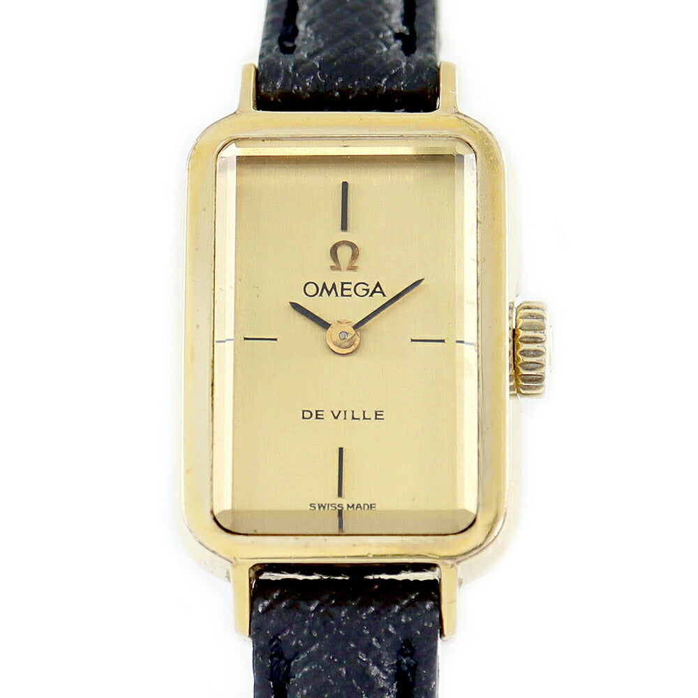 希少品 OMEGA オメガ DE VILLE デビル エメラルド 511.0453 Cal.1070 金 ゴールド SS ステンレス YGP イエローゴールド 新品ベルト レディース 手巻き アンティーク ヴィンテージ デヴィル【腕時計】【中古】