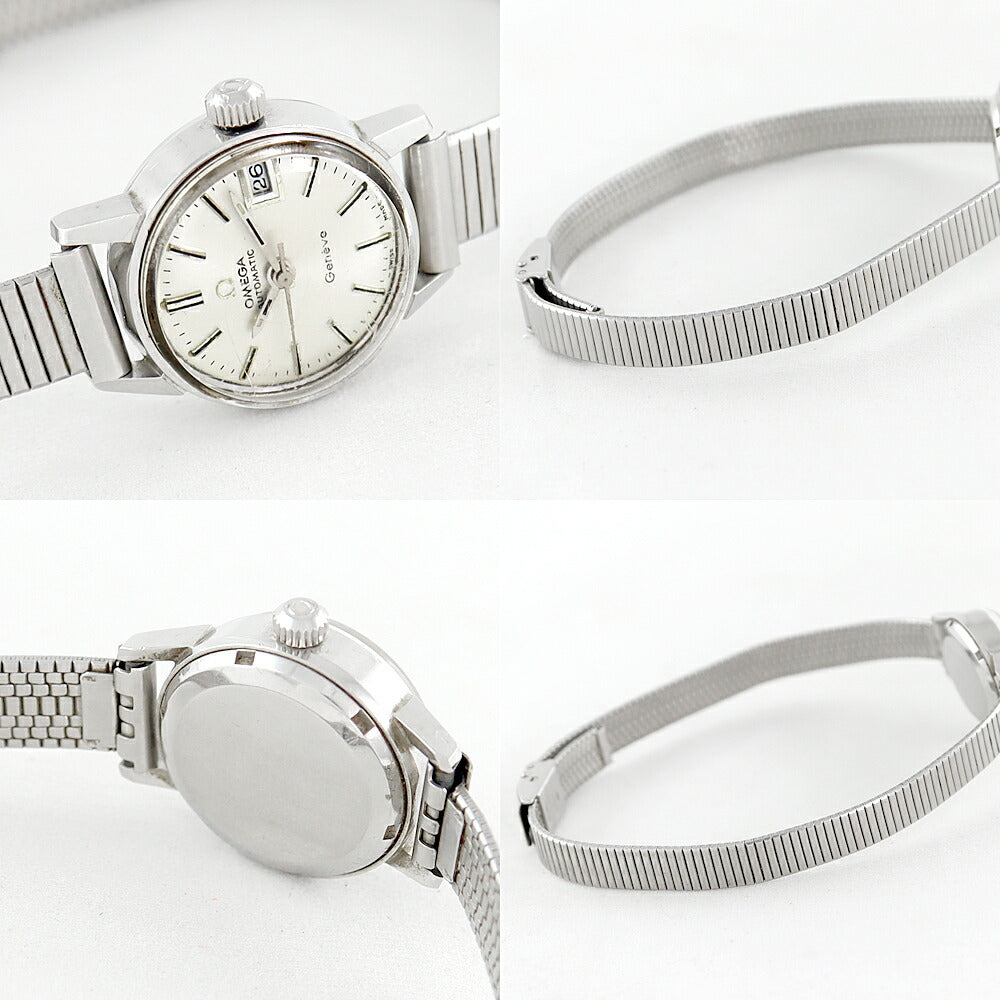 希少品 OMEGA オメガ Geneve ジュネーブ 566.002 Cal.684 デイト シルバー SS ステンレス レディース 自動巻き アンティーク ヴィンテージ【腕時計】【中古】