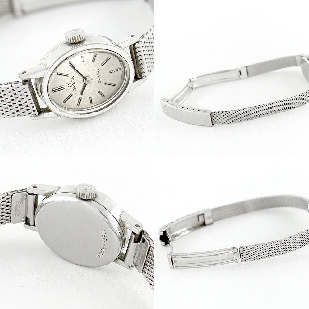 希少品 OMEGA オメガ ジュネーブ 511.363 Cal.485 17石 シルバー SS ステンレス レディース 手巻き アンティーク ヴィンテージ【腕時計】【中古】