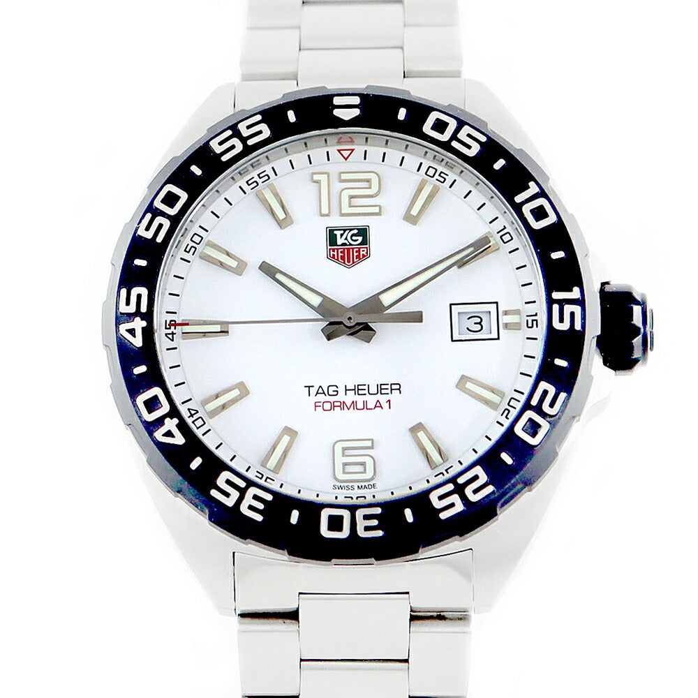 Battery replacement TAG HEUER Tag Hey Formula 1 Waz1111 White White SS Stainless Steel Men Quartz Formula 1 [6 months warranty] [Watch] [Used]