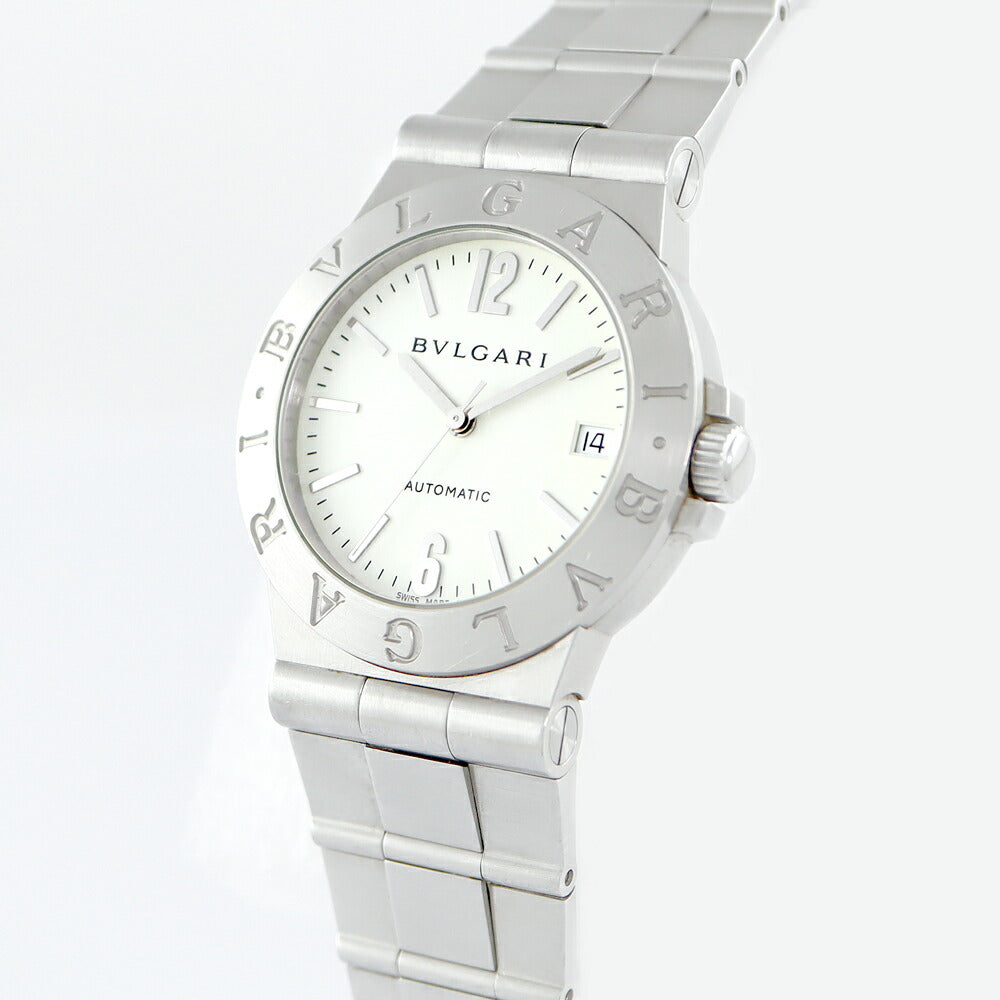 BVLGARI Bulgari Diagono Sports LCV35S Date White White White SS Stainless Steel Genuine Breath Men Automatic Wind [6 months warranty] [Watch] [Used]