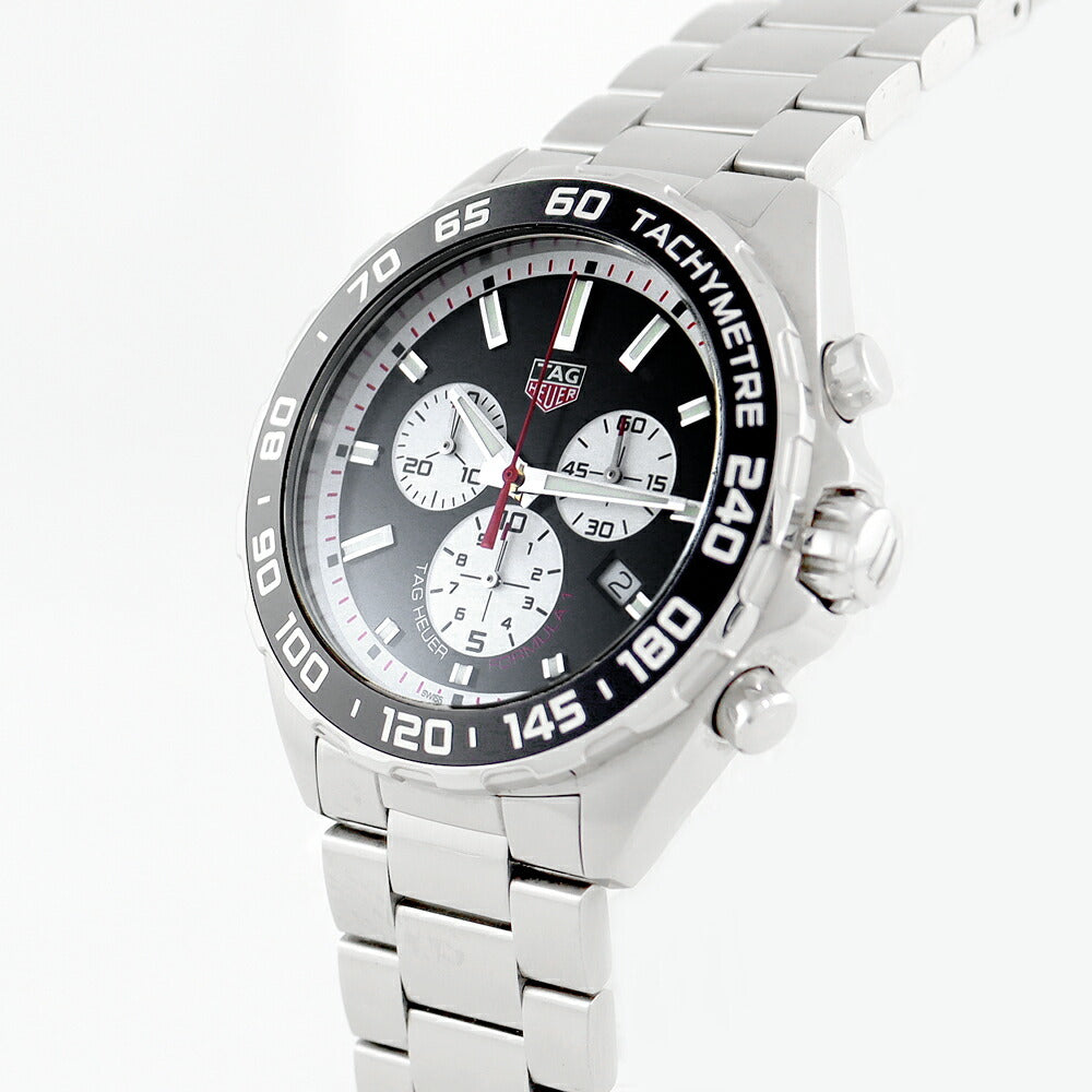 電池交換済 TAG HEUER タグホイヤー フォーミュラ1 CAZ101E BA0842 クロノグラフ デイト 黒 ブラック SS ステンレス クォーツ メンズ フォーミュラー1【6ヶ月保証】【腕時計】【中古】