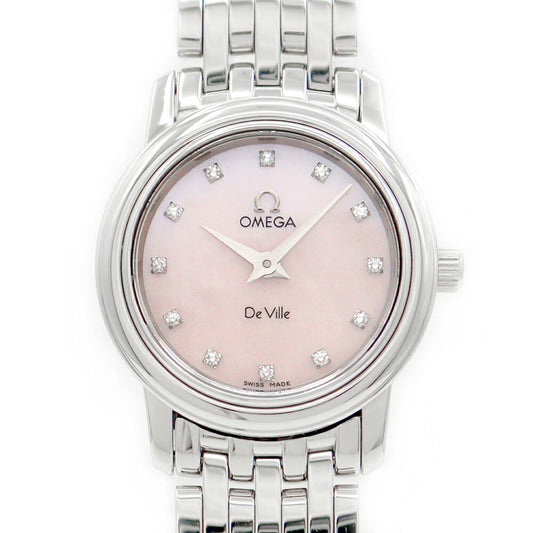 Battery replacement OMEGA Omega Deville Devil Prestige 4570.76 12P Diamond Pink Shell SS Stainless Ladies Quartz Devil [6 months warranty] [Watch] [Used]