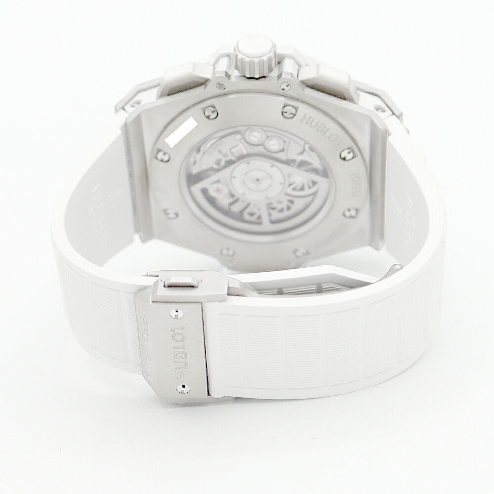 HUBLOT Ubr King Power Power Pavet Chronograph 701.0127.Gr.1704 Date White White Skeleton Genuine Diamond Titanium Genuine Belt Genuine Bell Men's Automatic Wind [6 months warranty] [Used]