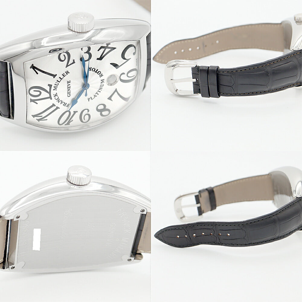 FRANCK MULLER フランクミュラー トノーカーベックス プラチナローター 9880 SC DT デイト シルバー ギョーシェ SS ステンレス 純正ベルト 純正尾錠 メンズ 自動巻き トノウ カーベックス 【6ヶ月保証】【中古】【腕時計】