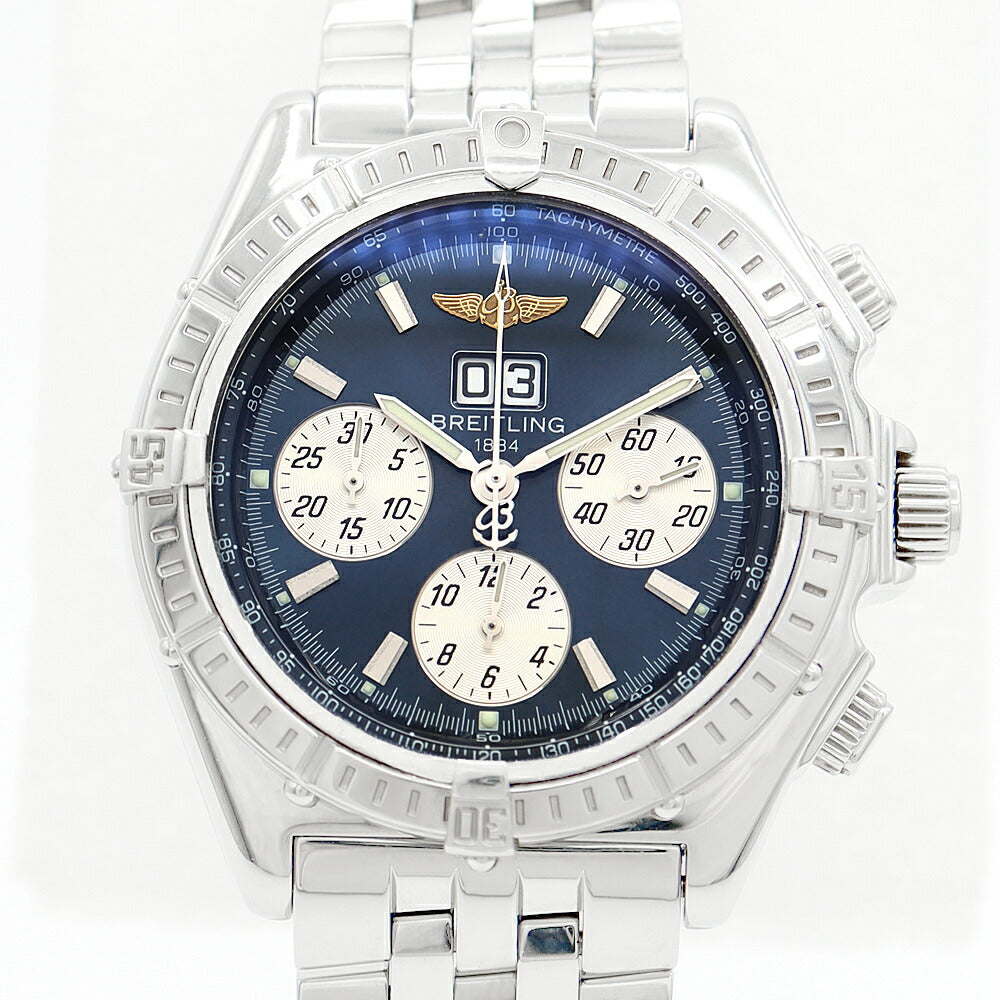 BREITLING Breitling Cross Wind Special Big Date A44355 A445C16PAS Chronograph 100m Waterproof blue SS Stainless Men Automatic Wind [6 months warranty] [Watch] [Used]