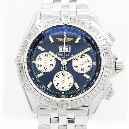 BREITLING Breitling Cross Wind Special Big Date A44355 A445C16PAS Chronograph 100m Waterproof blue SS Stainless Men Automatic Wind [6 months warranty] [Watch] [Used]