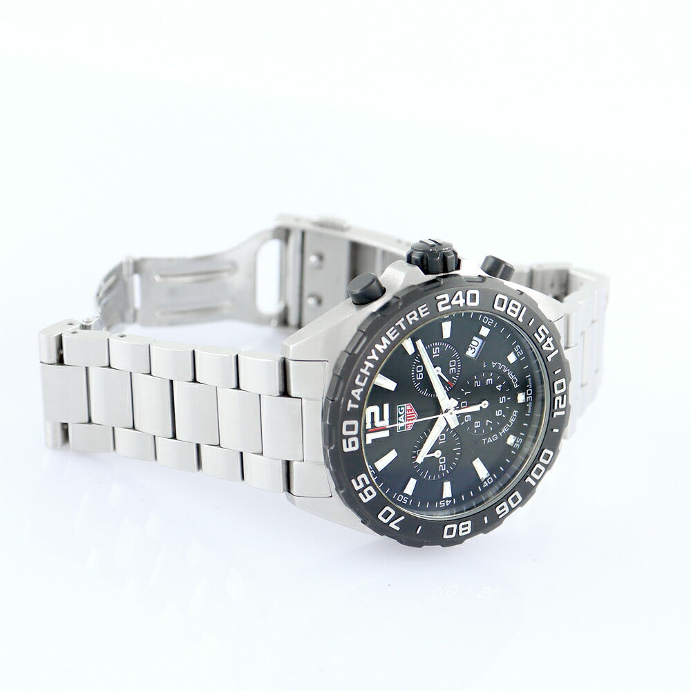 電池交換済 TAG Heuer タグホイヤー フォーミュラー1 クロノグラフ CAZ1010 BA0842 200m防水 デイト 黒 ブラック SS ステンレス 純正ブレス メンズ クォーツ フォーミュラ1【6ヶ月保証】【腕時計】【中古】