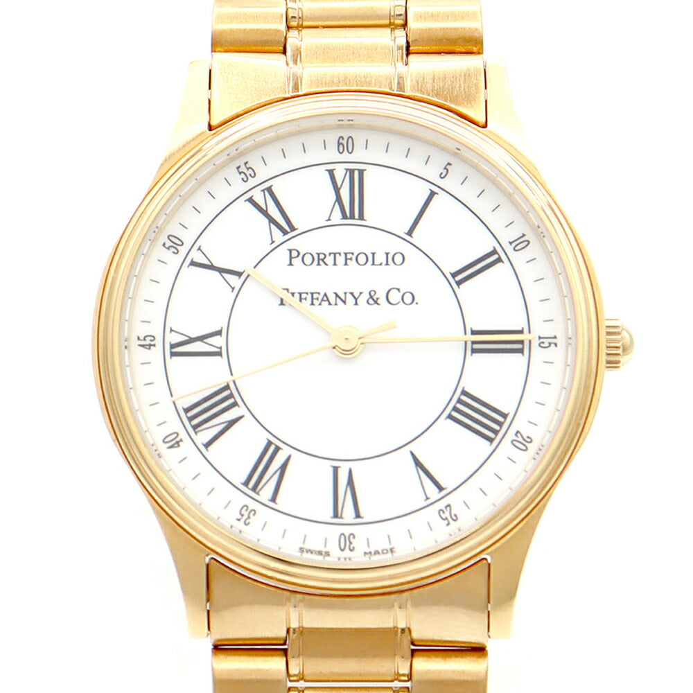 Battery replacement TIFFANY & CO. Tiffany Portfolio 252.1088 White White Yellow Gold SS Stainless Men Ladies Boys Quartz [6 months warranty] [Watch] [Used]