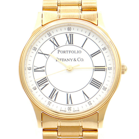 Battery replacement TIFFANY & CO. Tiffany Portfolio 252.1088 White White Yellow Gold SS Stainless Men Ladies Boys Quartz [6 months warranty] [Watch] [Used]